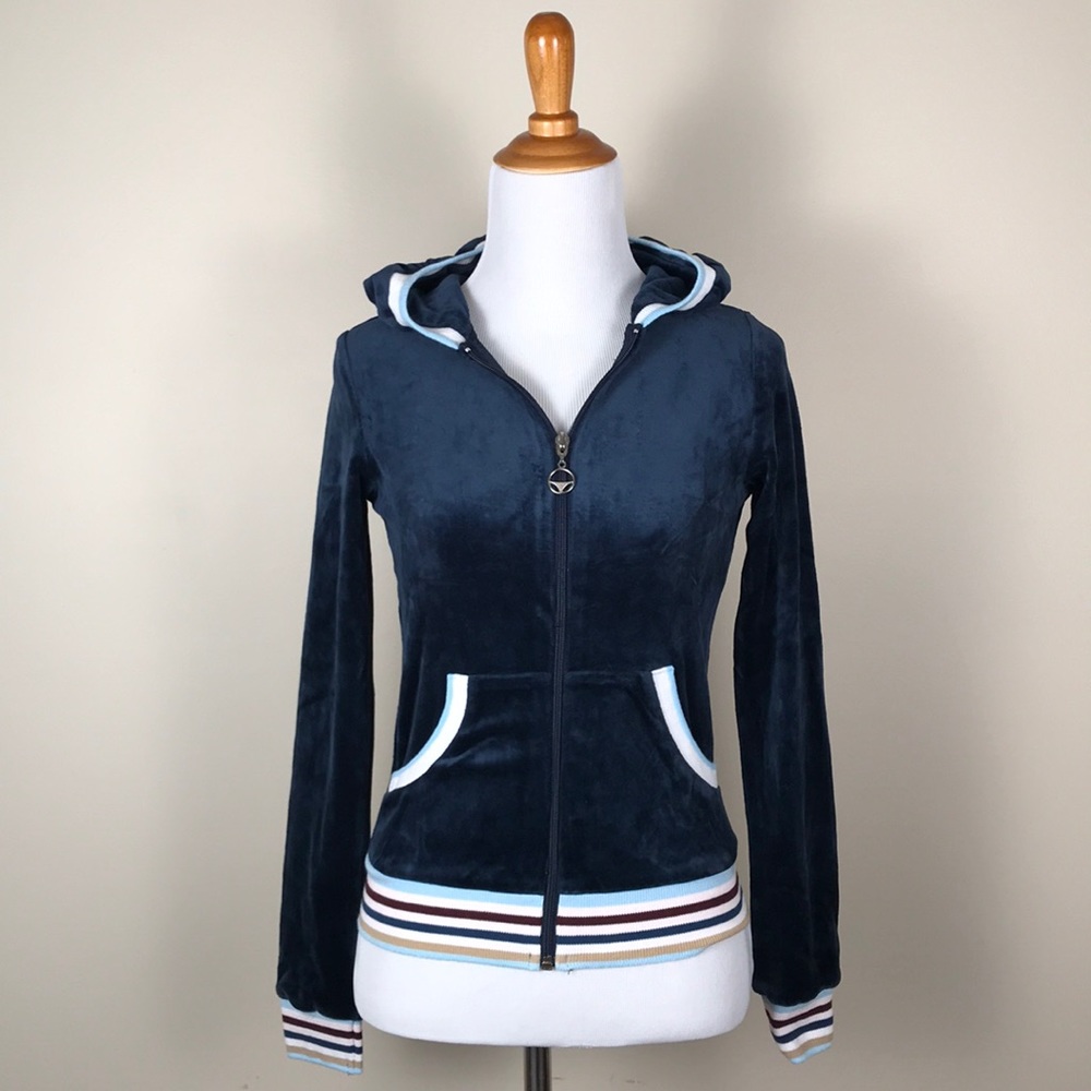 So Low Hooded Velour Track Sweater Jacket